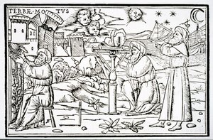 Arabian Astrologers, kopie ilustrace z In Somnium Sciopinis od Macrobia, Benátky 1513, použitá v Historii magie, publikované koncem 19. od Italian School