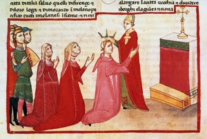 Arcibiskup milánský korunuje Jindřicha VII. a jeho manželku od Italian School