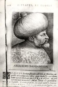 Ariadeno Barbarossa (c.1465-1546) (rytina) (čb foto) od Italian School