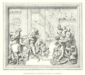 Basreliéf podstavce únosu Sabines, J z Bologni (rytina) od Italian School
