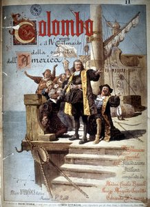 Obálka knihy o Kryštofu Kolumbovi ke 4. století od objevení Ameriky od Italian School