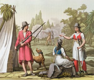 Kapitán John Rackham († 1720) Anne Bonneyová († 1720) a Mary Readová († 1720) na Antilách, kolem 1820 od Italian School