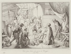 Carlo Zeno zraněn ve válce v Chioggia od Italian School