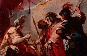 Kristus před Pilátem, cca 1700 (olej na kartě) od Italian School