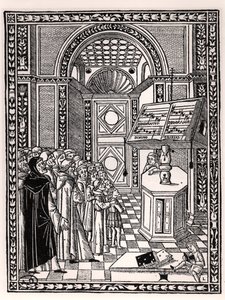 Kostelní sbor, ilustrace z Practica Musicae od Franchina Gaffuria (1451-1522), vydáno v Benátkách 1512 od Italian School