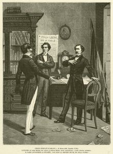 Pět dní Milána, 21. března 1848 (rytina) od Italian School