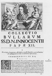 Sbírka papežských bul papeže Inocence XII. (rytina) od Italian School