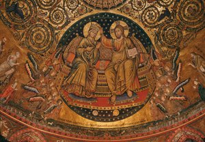 Korunovace Panny Marie, 1296 (mozaika) od Italian School