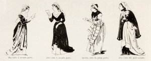 Kostýmy z Verdiho opery Falstaff, z Lillustrazione Italiana, XX, N. 8, 19. února 1893 od Italian School