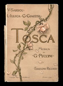 Obálka, Libretto della Tosca od Giacoma Pucciniho, edice Ricordi, Itálie od Italian School