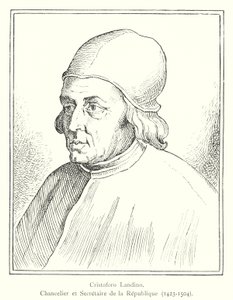 Cristoforo Landino, kancléř a tajemník republiky od Italian School