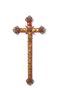 Krucifix, Trapani, první polovina 17. století (zlacená měď, bronz, stříbro a korály) od Italian School