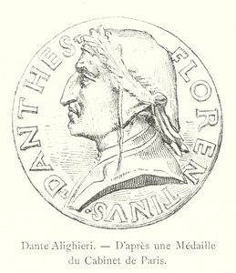 Dante Alighieri, po medaili kabinetu Paříže (rytina) od Italian School