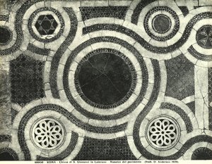 Detail podlahy baziliky San Giovanni in Laterano, Řím (mozaika) od Italian School