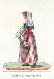 Donna Di Monticelli (barevná rytina) od Italian School