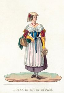 Donna Di Rocca Di Papa (barevná rytina) od Italian School