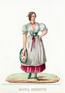 Donna Eminente (barevná rytina) od Italian School