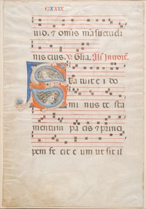 Double Leaf from a Gradual, cca 1325 (inkoust, tempera a zlatý list na pergamenu) od Italian School