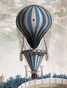 Časný horkovzdušný balón v letu od Italian School