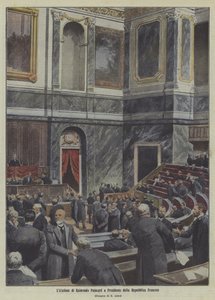 Volba Raymonda Poincareho prezidentem Francie (barevná litografie) od Italian School