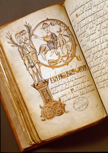 Vstup do Jeruzaléma Rukopis z boloňské školy. (MS.123-Foglio 54 v) Řím 11. století, Biblioteca Angelica od Italian School