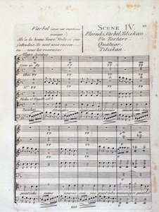 První strana Noty z Lodoiska (scéna 4), opera Luigi Cherubini od Italian School
