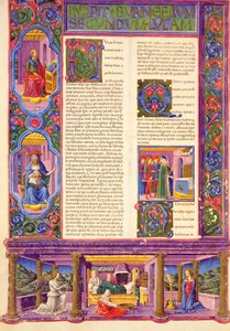 Fol.157v Druhé Lukášovo evangelium, z Bible Borso d