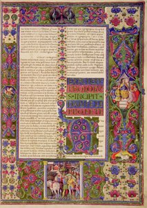 Fol.78r Otevření knihy proroka Daniela z Bible Borso d
