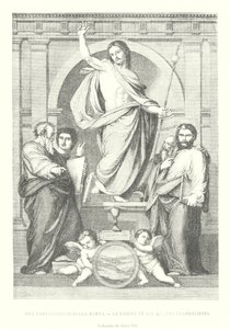 Fra Bartolommeo della Porta, Le Christ et les Quarte Evangelistes, Collection du Palais Pitti (rytina) od Italian School