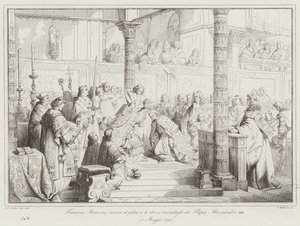 Francesco Morosini, přijímá pileus a stocco, které mu poslal papež Alexandr VIII od Italian School