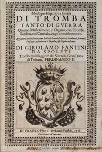 Frontispiece of Modo per imparare a metoda sonare di tromba k učení se na trubku Girolamo Fantini (1600-1675) od Italian School