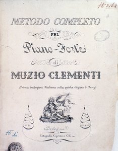 Frontispis učebnice, Kompletní metoda pro klavír od Muzio Clementi od Italian School