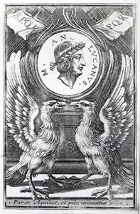 Frontispis knihy Lucans Pharsalia od Marca Annaea Lucana, vydání z roku 1663 od Italian School