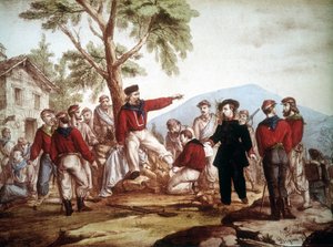 Garibaldi (1807-1882) zraněn v Aspromonte. od Italian School