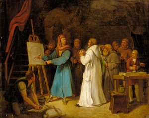 Giotto předvádí umění kreslení ve svém ateliéru od Italian School