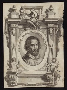 Giovanni Antonio de Sacchis, také známý jako Il Pordenone a Giovanni Antonio Licinio. Rytina Giorgio Vasari od Italian School