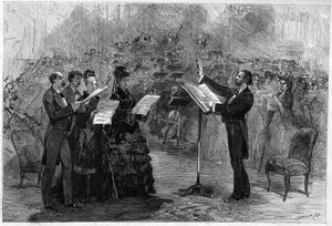 Giuseppe Verdi dirigující Messa da Requiem v pařížské Opéra-Comique v roce 1874 od Italian School