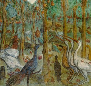 Gli alberi suderanno sangue, (Stromy potí krev), detail Zjevení Jana od Italian School