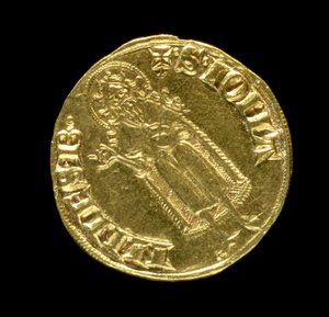 Zlatý florén (revers) zobrazující sv. Jana Křtitele, Florencie, 1252 (avers viz 83495)