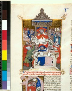 Iluminovaný rukopis. Novela v Decretales Začátek knihy V , kolem 1355-1365 od Italian School