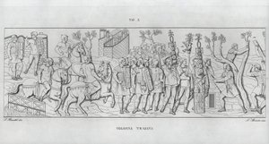 La Colonna Trajana, Trajánův sloup (rytina) od Italian School