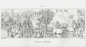 La Colonna Trajana, Trajánův sloup od Italian School