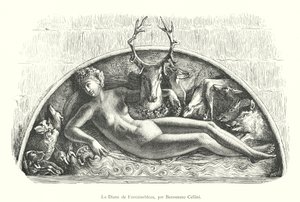 Diana z Fontainebleau, od Benvenuto Cellini (rytina) od Italian School