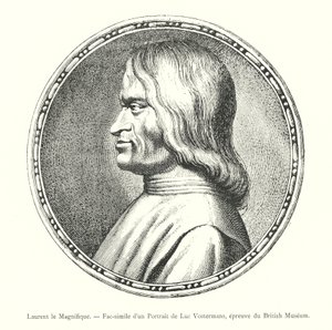 Lawrence the Magnificent, Faksimile portrétu Luca Vostermanse, důkaz Britského muzea (rytina) od Italian School