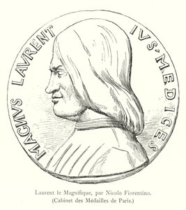 Laurent the Magnificent, Nicolo Fiorentino, Cabinet des Medailles de Paris (rytina) od Italian School
