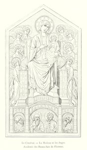 Cimabue, Madonna a andělé, Akademie výtvarných umění ve Florencii (rytina) od Italian School