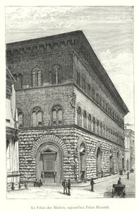 Palác Medici, nyní palác Riccardi (rytina) od Italian School