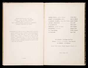 Libreto Tosca Giacomo Puccini, Edition Ricordi, Itálie od Italian School