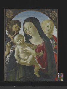 Madona s dítětem se sv. Janem Křtitelem a svatou Marií Magdalenou (tempera na dřevě) od Italian School