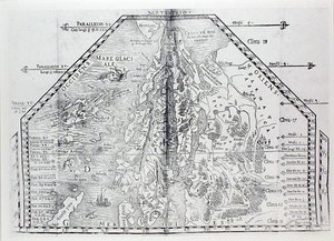 Mapa Skandinávie, z atlasu Olause Magnuse od Italian School